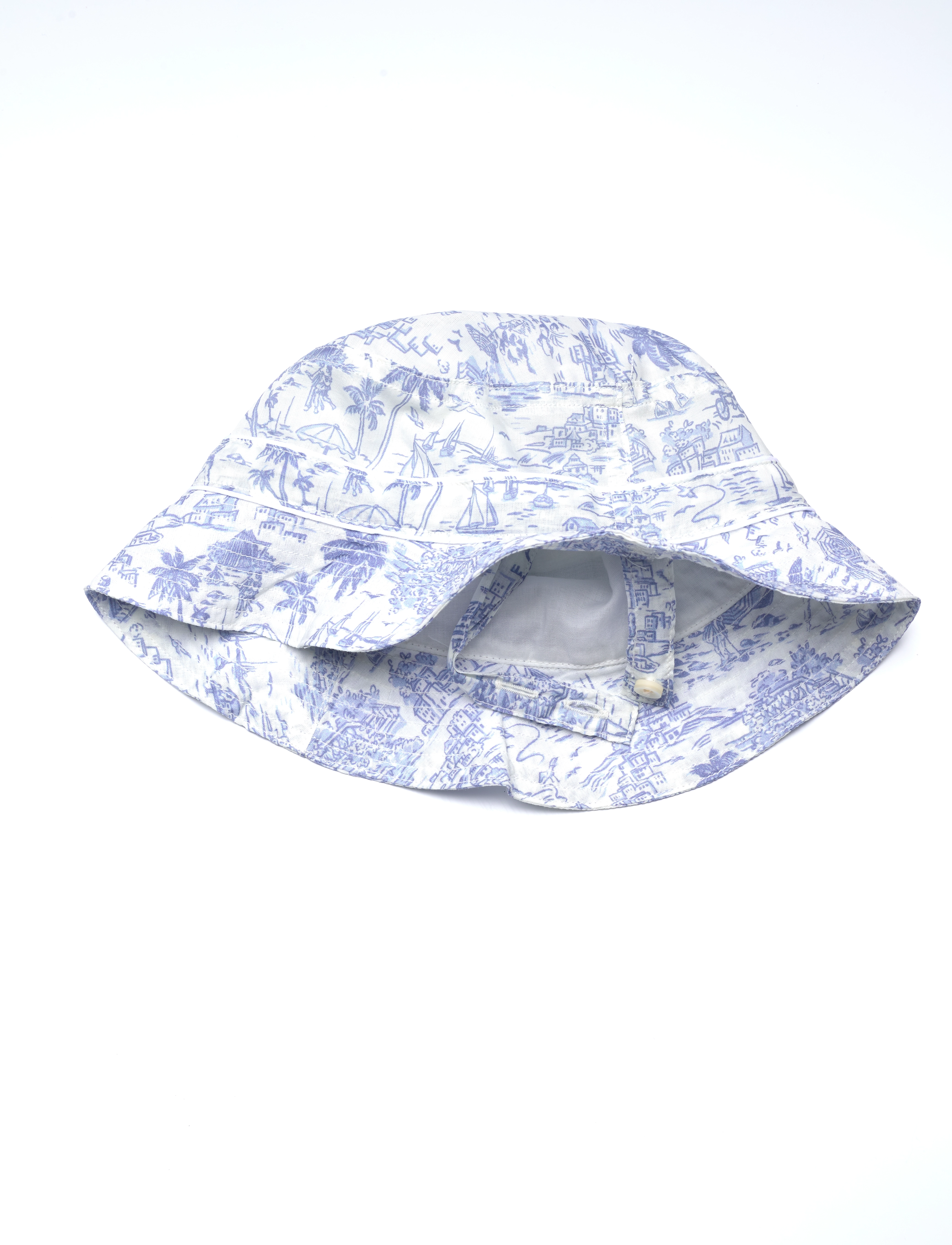 Ralph Lauren Baby - Riviera Toile Cotton Overall & Hat Set - komplektai su bodžiu - riviera toile - 4