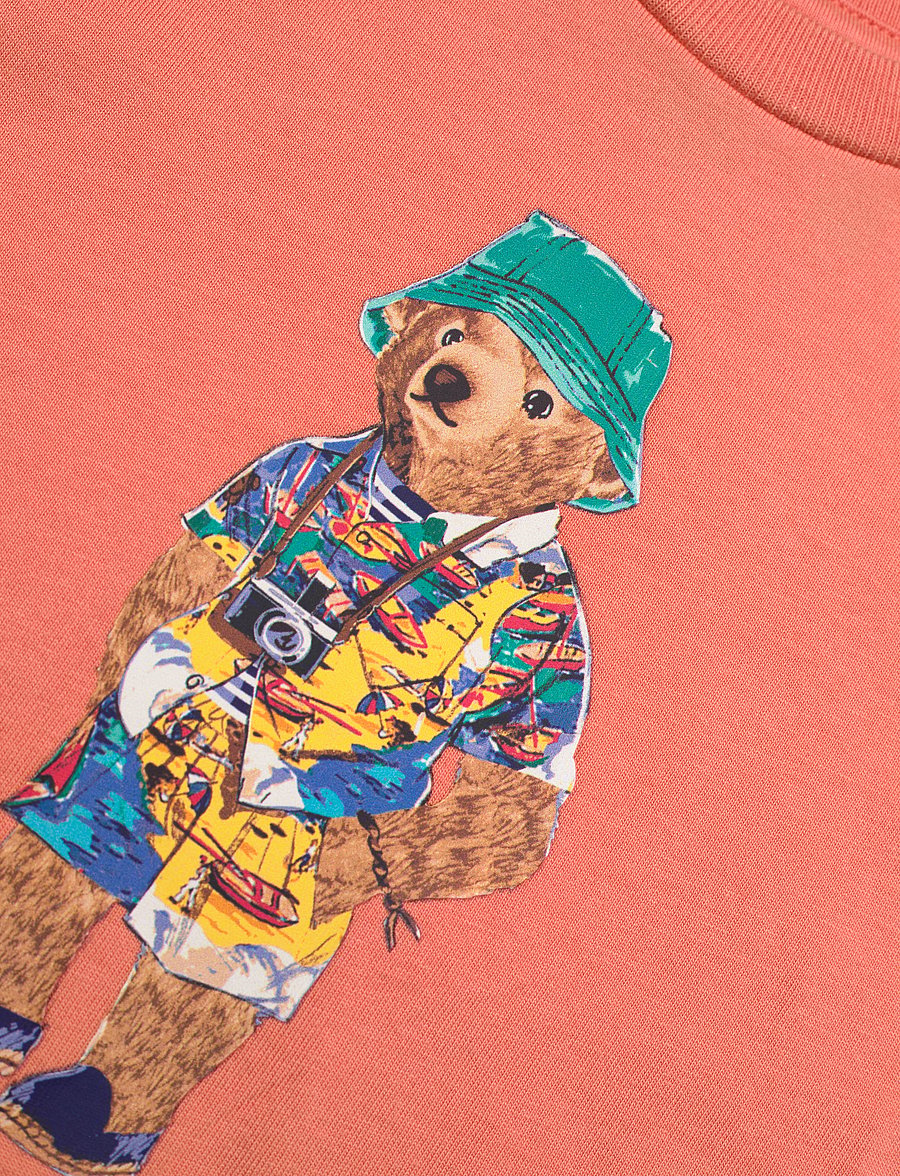 Ralph Lauren Baby - Polo Bear Jersey Tee & Terry Short Set - setit, joissa lyhythihainen t-paita - sum25 bear peach - 2