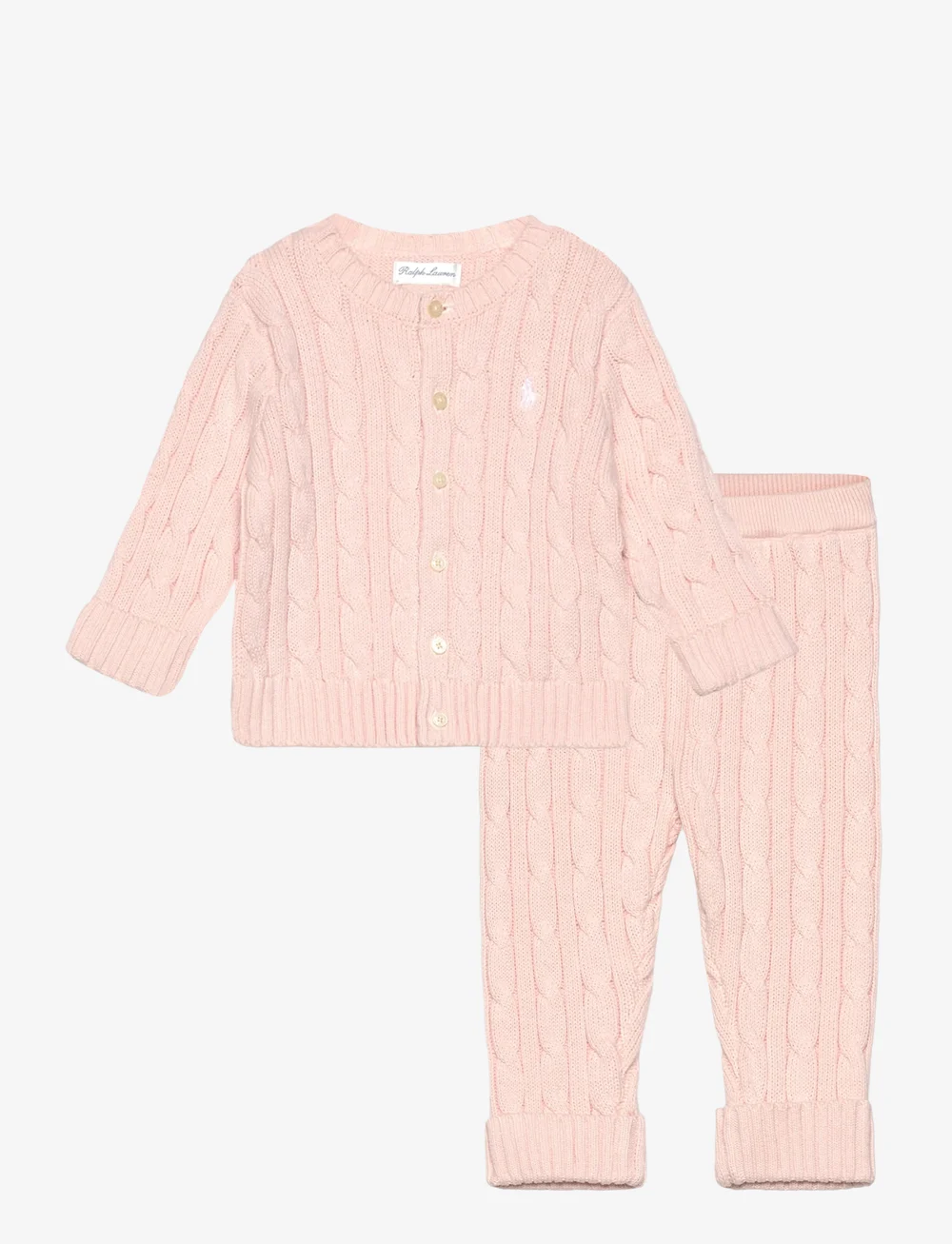 Ralph Lauren Baby - 20/2 COTTON-CBL SWTR SET-ST-JMT - sets mit body - morning pink - 0