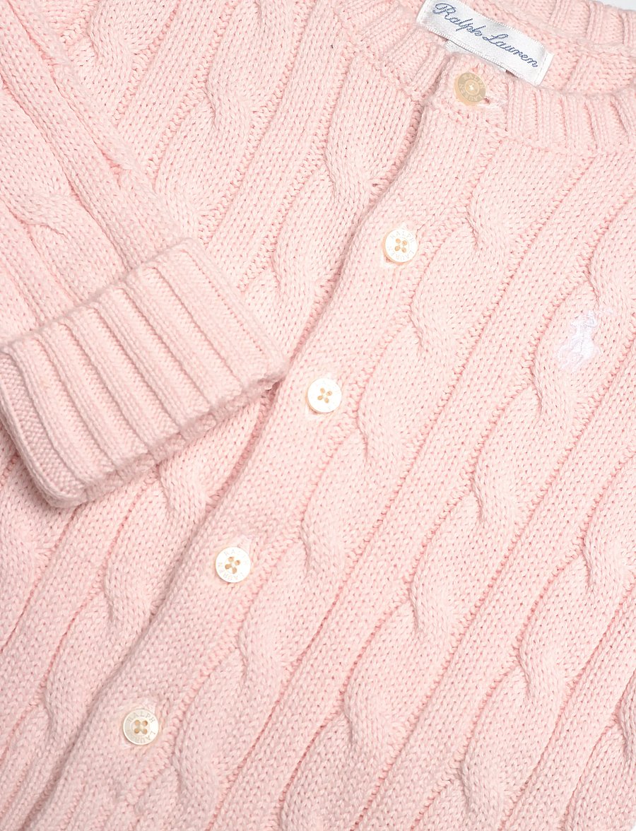 Ralph Lauren Baby - Cable-Knit Cotton Cardigan & Pant - neuletakit - morning pink - 2