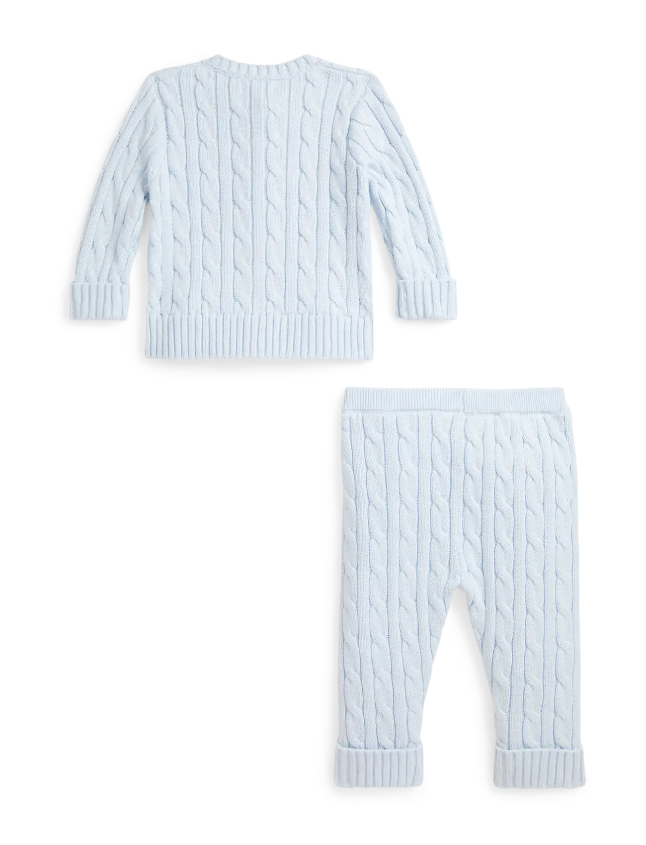 Ralph Lauren Baby - Cable-Knit Cotton Cardigan & Pant Set - cardigans - pearl blue - 1