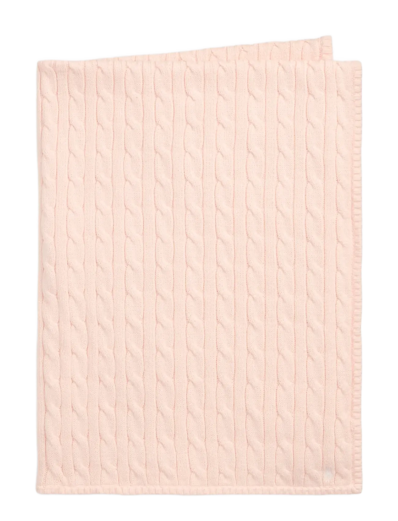 Ralph Lauren Baby Cable-Knit Cotton Baby Blanket, One Size, Pink, Babysøvn > Babytæpper, Børn