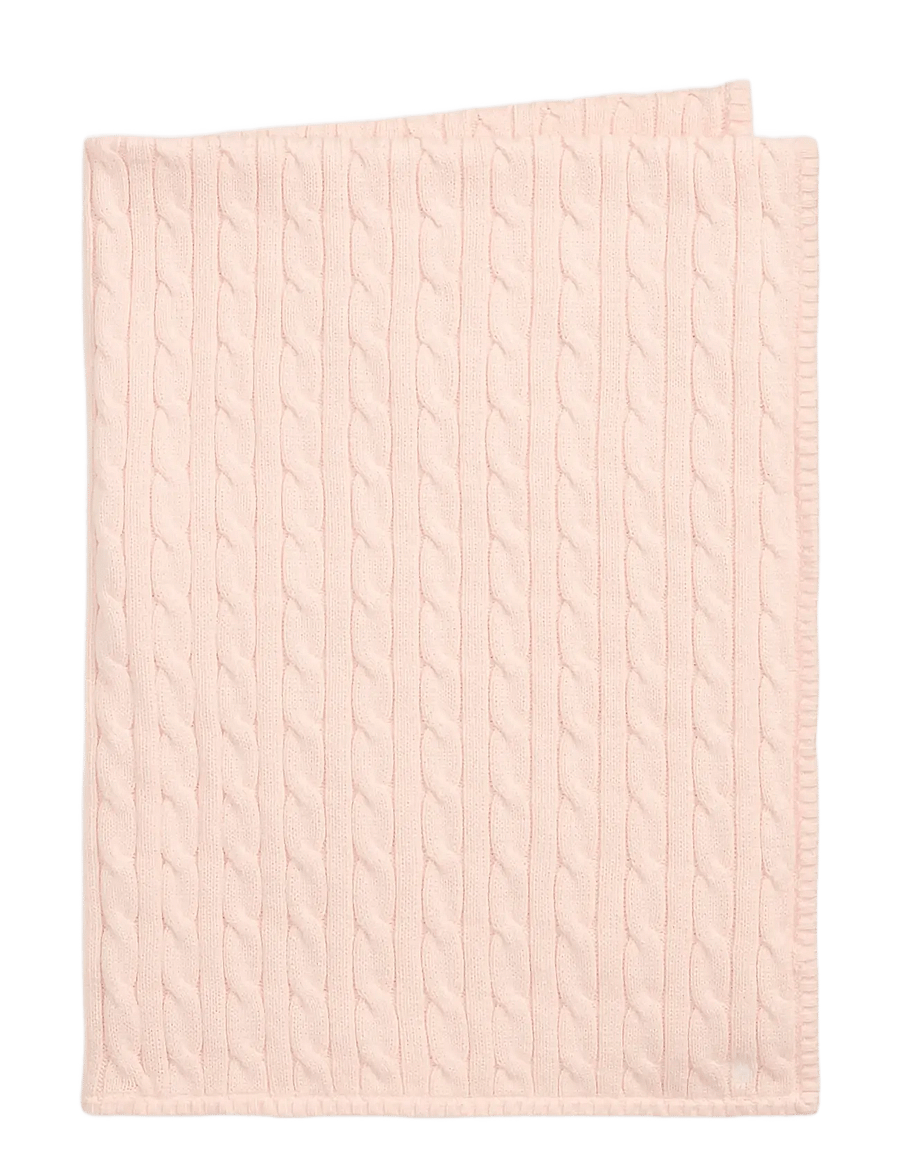 Ralph Lauren Baby - Cable-Knit Cotton Baby Blanket - babytæpper - morning pink - 0