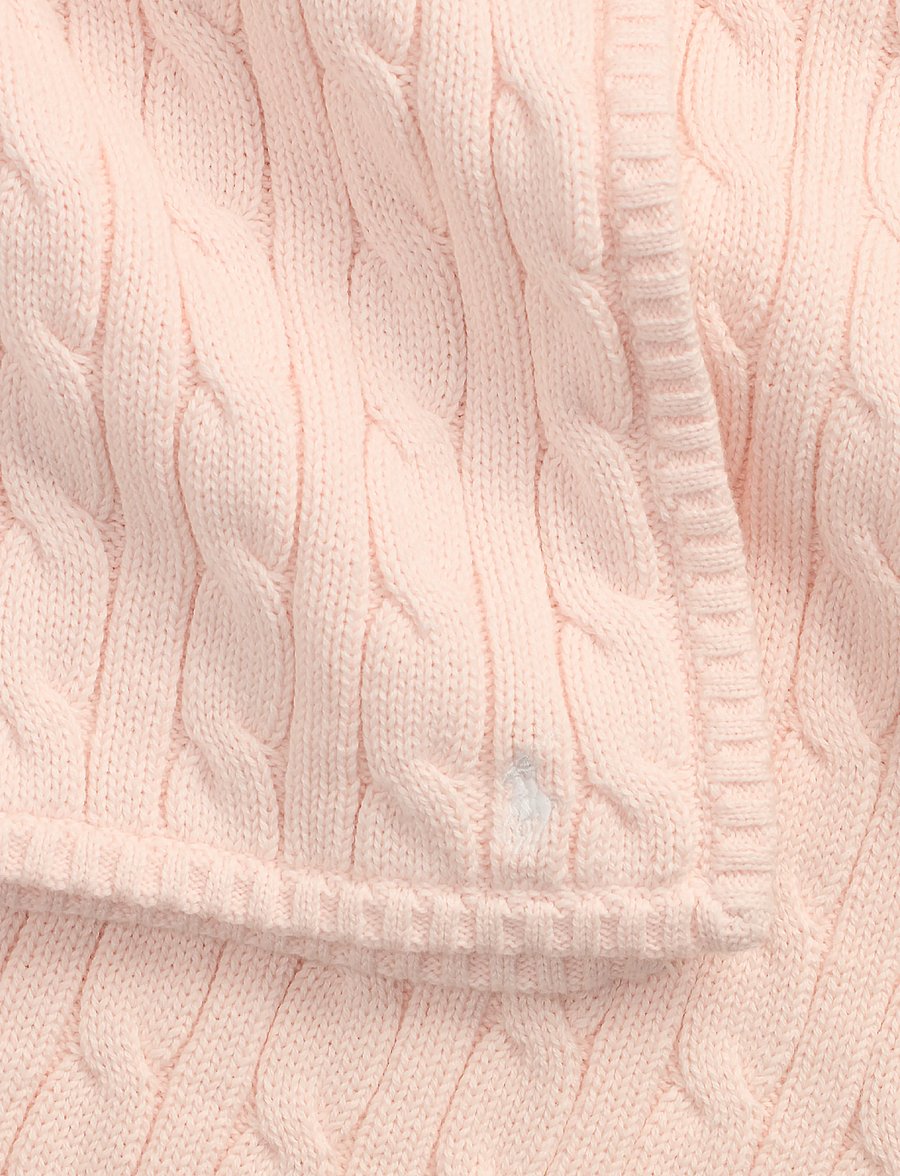 Ralph Lauren Baby - Cable-Knit Cotton Baby Blanket - babytæpper - morning pink - 1