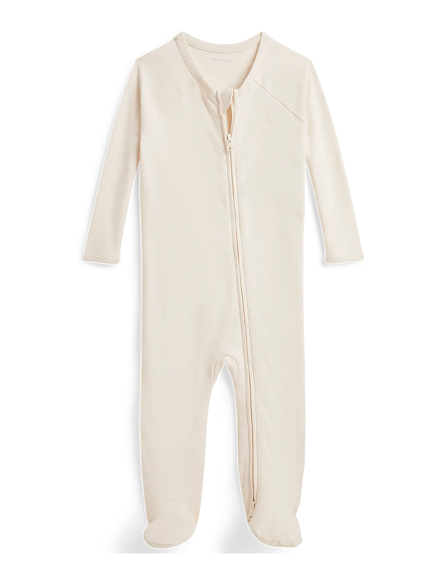 Ralph Lauren Baby - Cotton Interlock Footed Coverall - kombinezoni - estate cream - 0