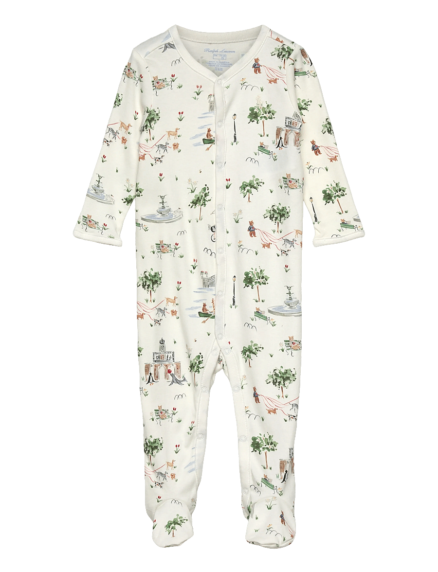 Ralph Lauren Baby - RL Baby x Riley Sheehey Cotton Coverall - miego kombinezonai - saturday at the p - 0