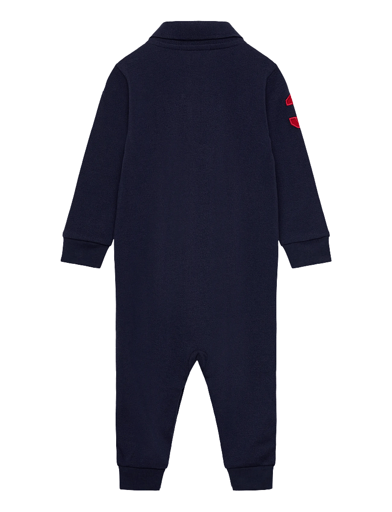 Ralph Lauren Baby - Big Pony Cotton Mesh Polo Coverall - long-sleeved - refined navy - 1