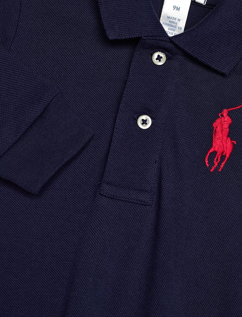 Ralph Lauren Baby - Big Pony Cotton Mesh Polo Coverall - long-sleeved - refined navy - 2