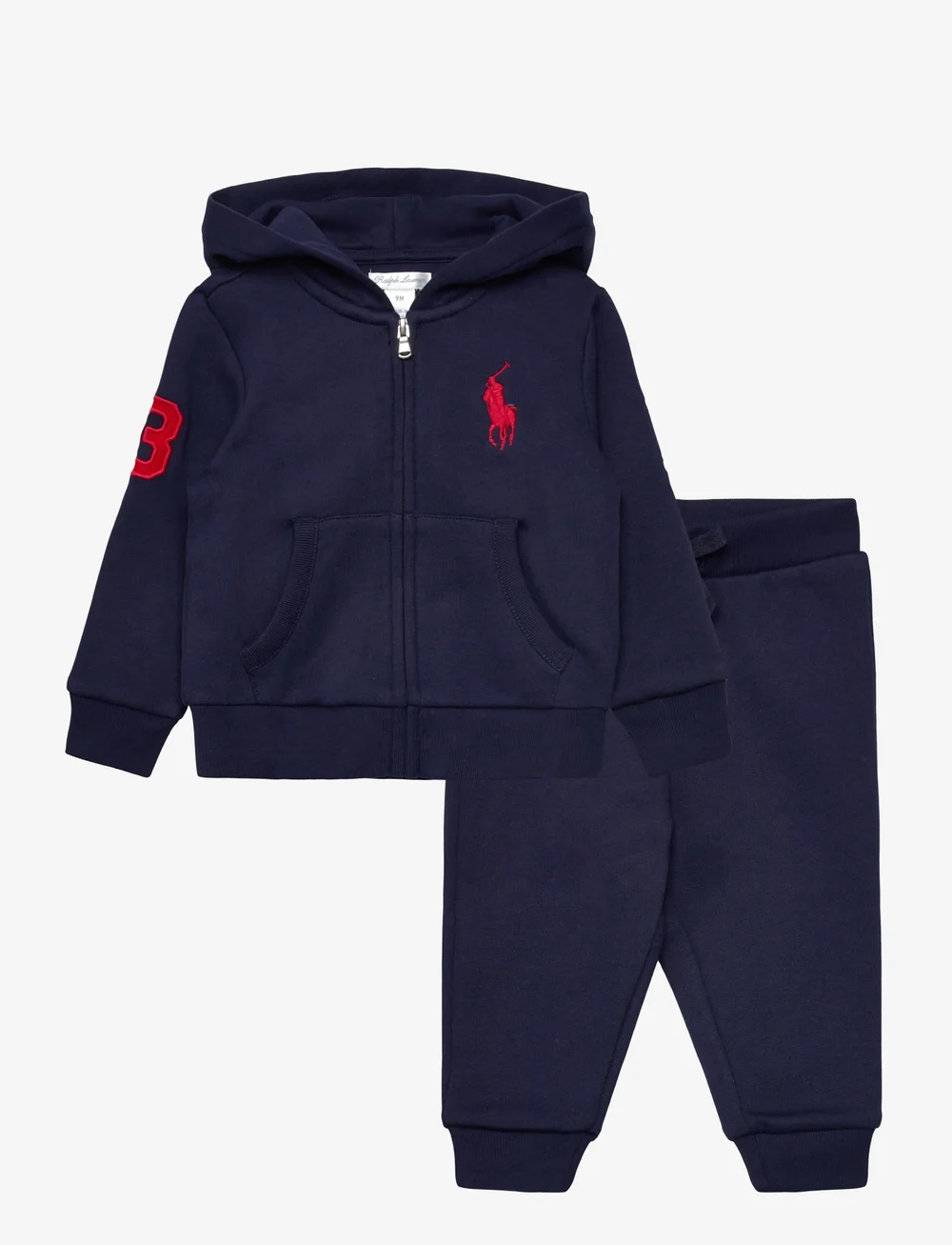 Ralph Lauren Baby - Big Pony Fleece Hoodie & Jogger Pant Set - verryttelypuvut - refined navy - 0