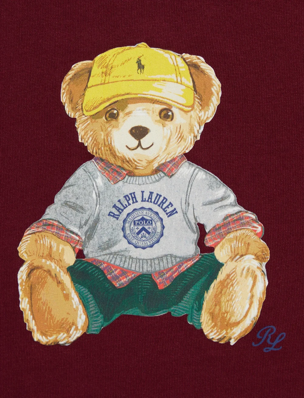 Ralph Lauren Baby - Polo Bear Jersey Tee & Fleece Pant Set - sets with long-sleeved t-shirt - classic wine - 2