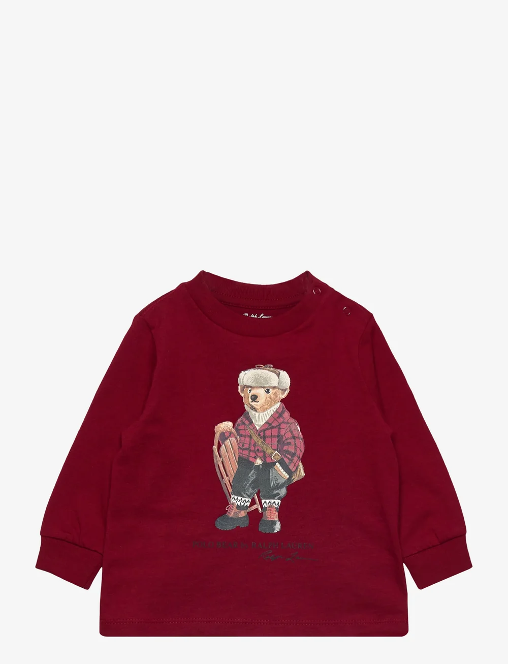 Ralph Lauren Baby - Polo Bear Cotton Long-Sleeve Tee - långärmade t-shirts - hol25 bear holida - 0