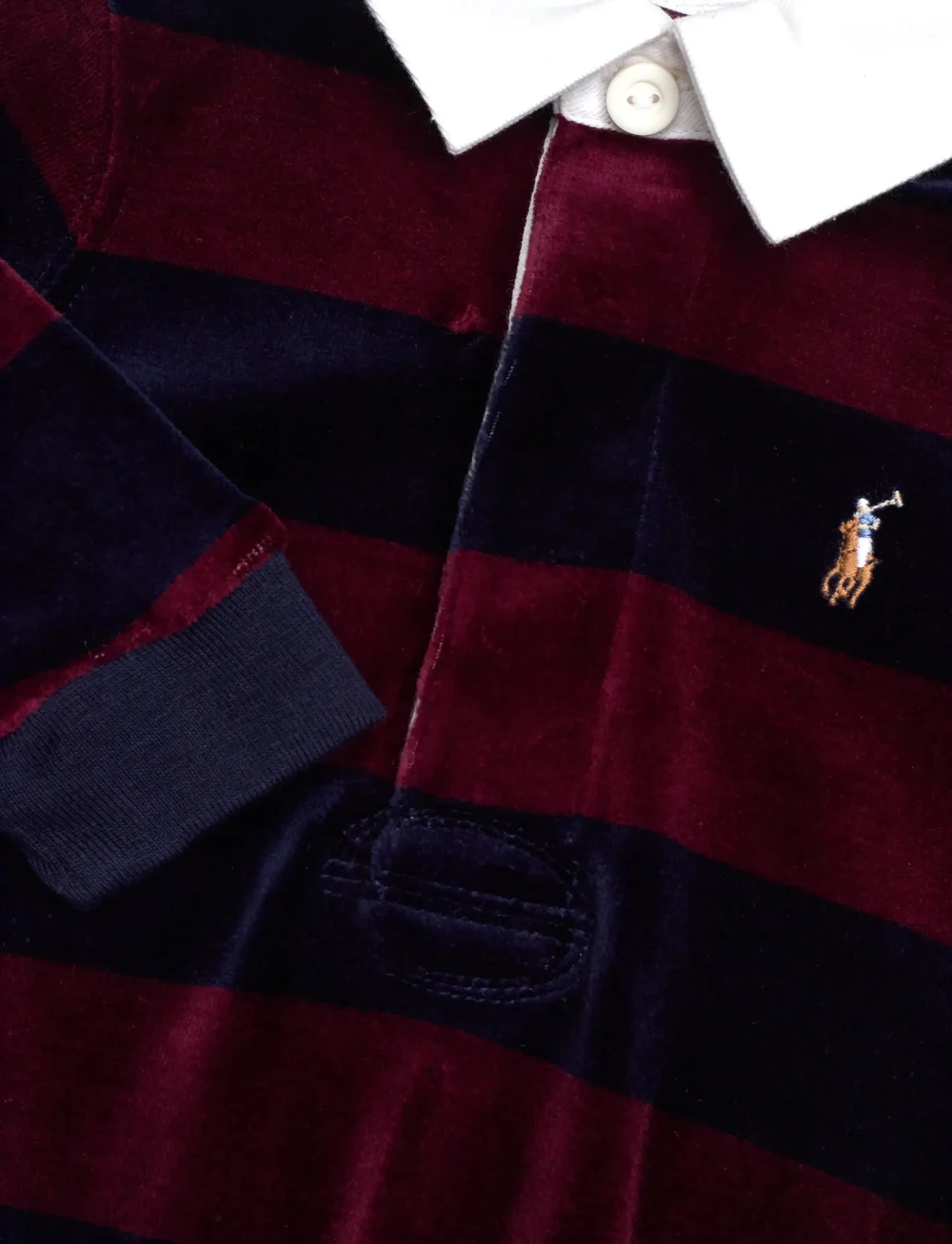 Ralph Lauren Baby - Striped Velour Rugby Coverall - langärmelig - classic wine/refi - 2