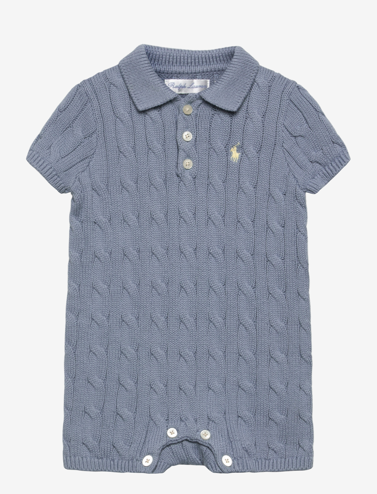 Ralph Lauren Baby - 20/2 COTTON-SWTR-SHORTALL - kurzärmelige bodys - vessel blue - 0