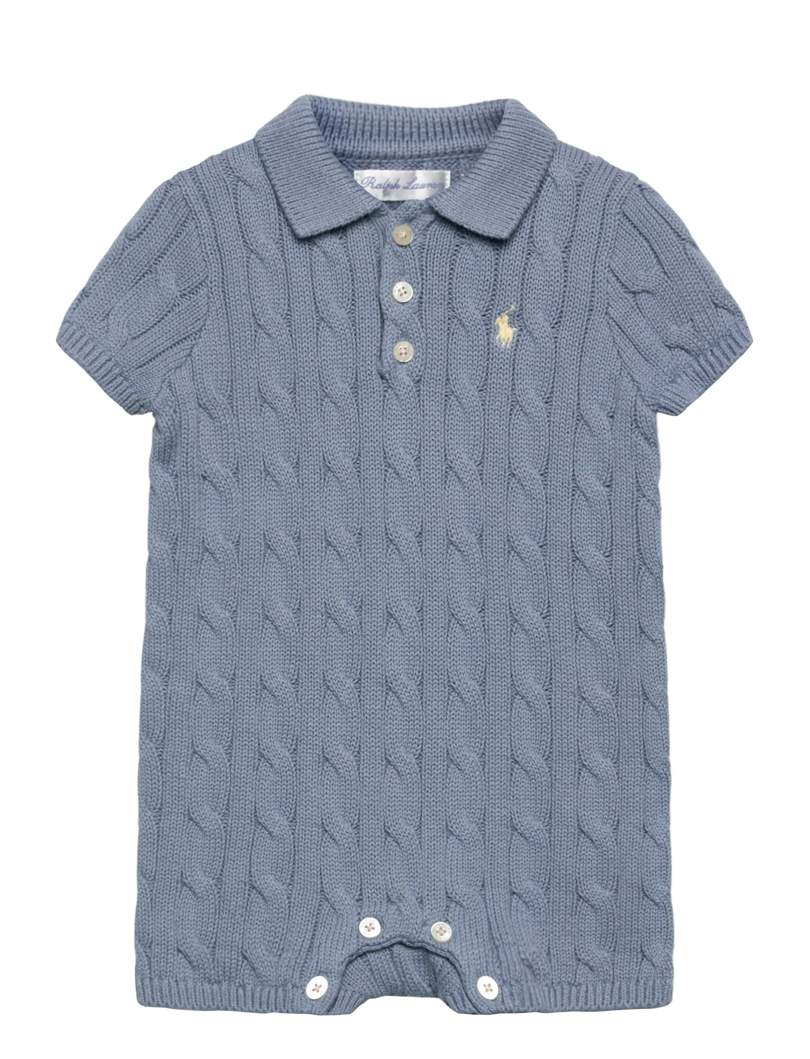 Ralph Lauren Baby 20/2 COTTON-SWTR-SHORTALL - Ralph Lauren Baby - VESSEL BLUE / blue