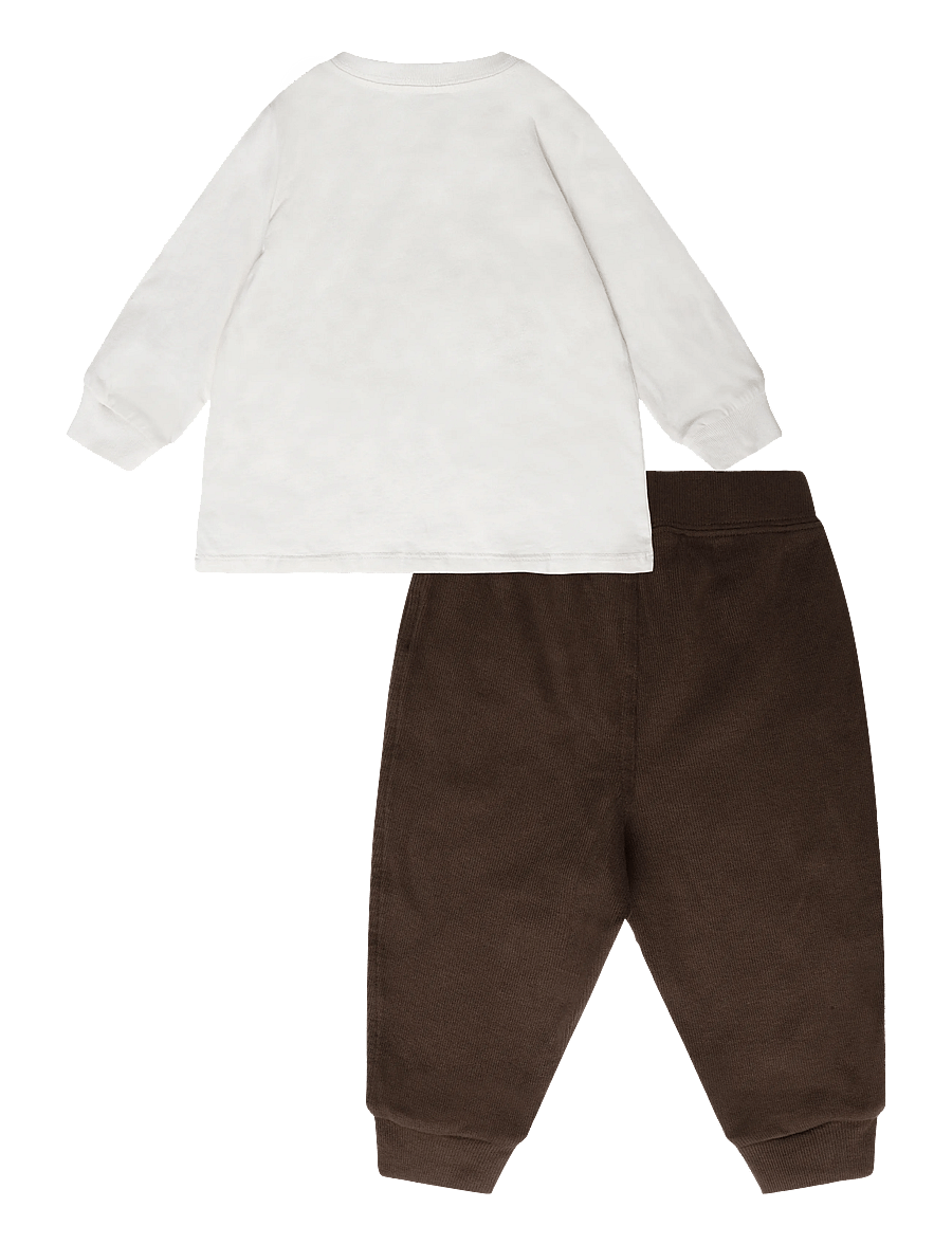 Ralph Lauren Baby - Polo Bear Cotton Tee & Jogger Pant - sæt med langærmet t-shirt - estate cream - 1