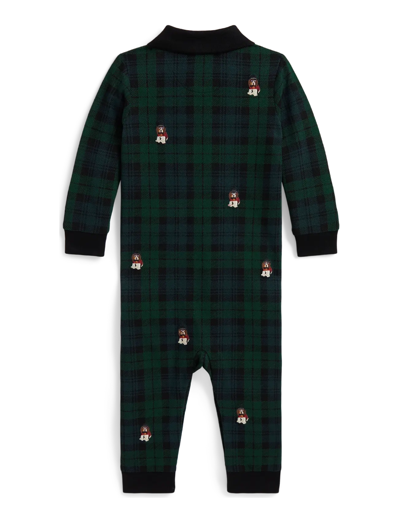 Ralph Lauren Baby - Dog-Embroidered Cotton Mesh Coverall - blackwatch tartan - 1