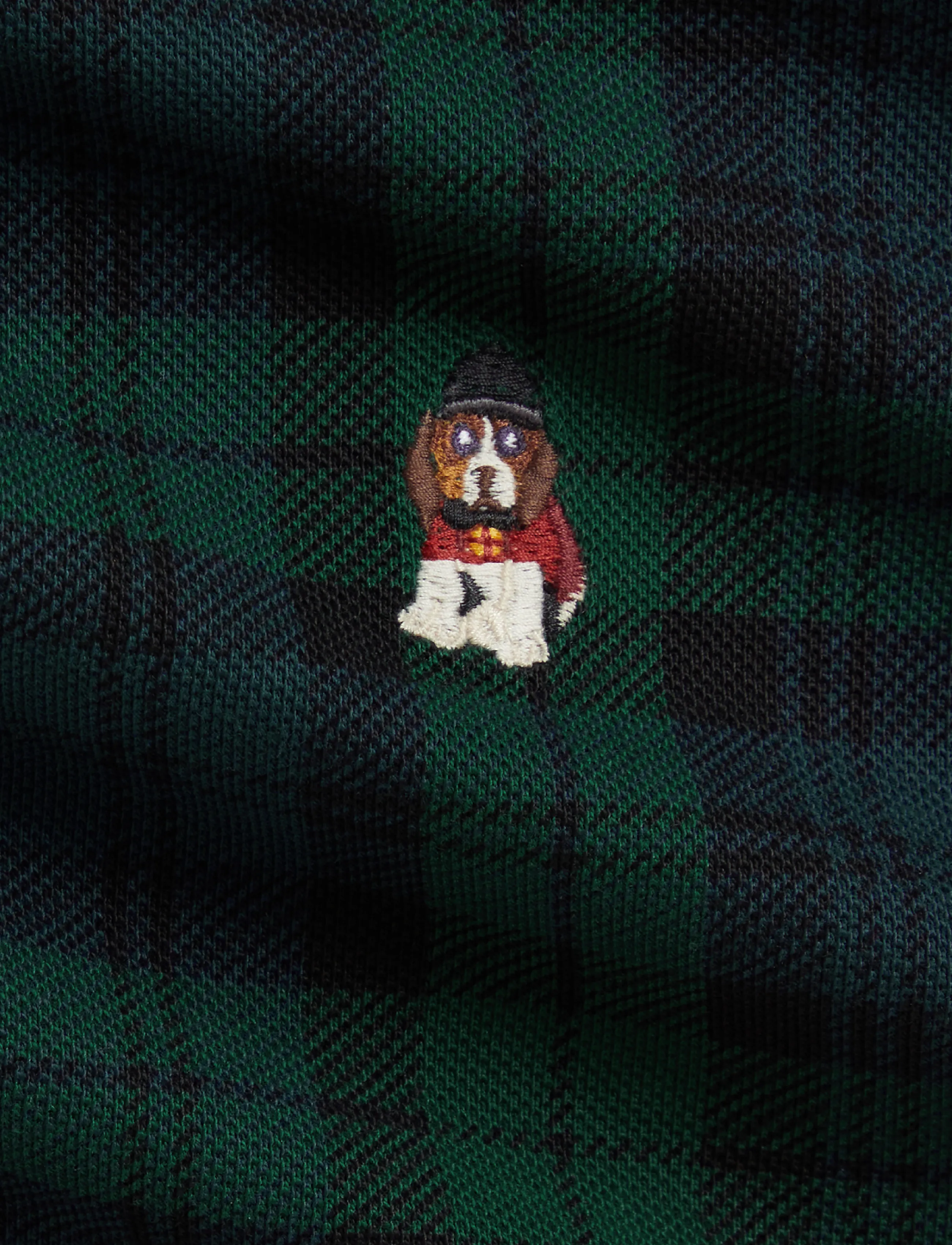 Ralph Lauren Baby - Dog-Embroidered Cotton Mesh Coverall - blackwatch tartan - 2