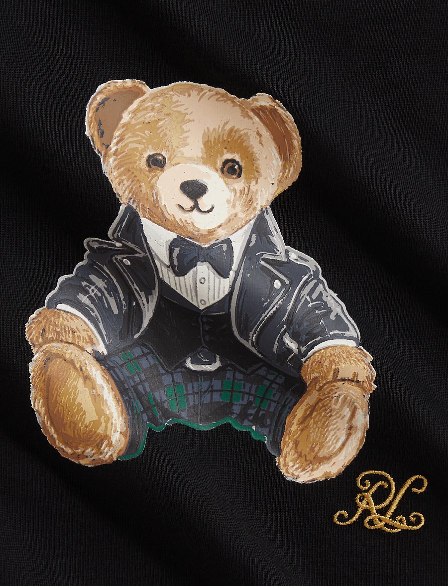 Ralph Lauren Baby - Polo Bear Tee & Plaid Fleece Pant Set - komplektid pikkade varrukatega t-särgiga - polo black - 2