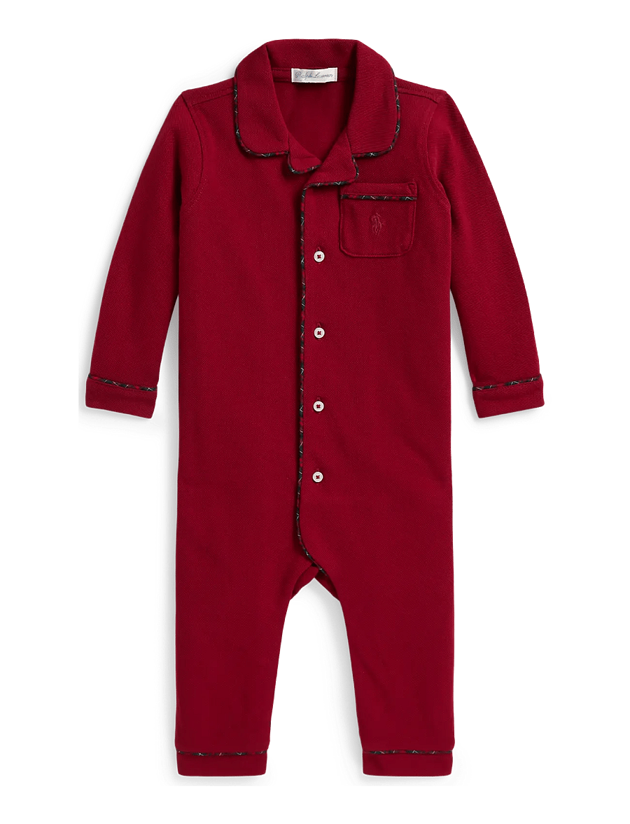 Ralph Lauren Baby - Cotton Mesh Coverall - pidžaama-kombinesoonid - eaton red - 0