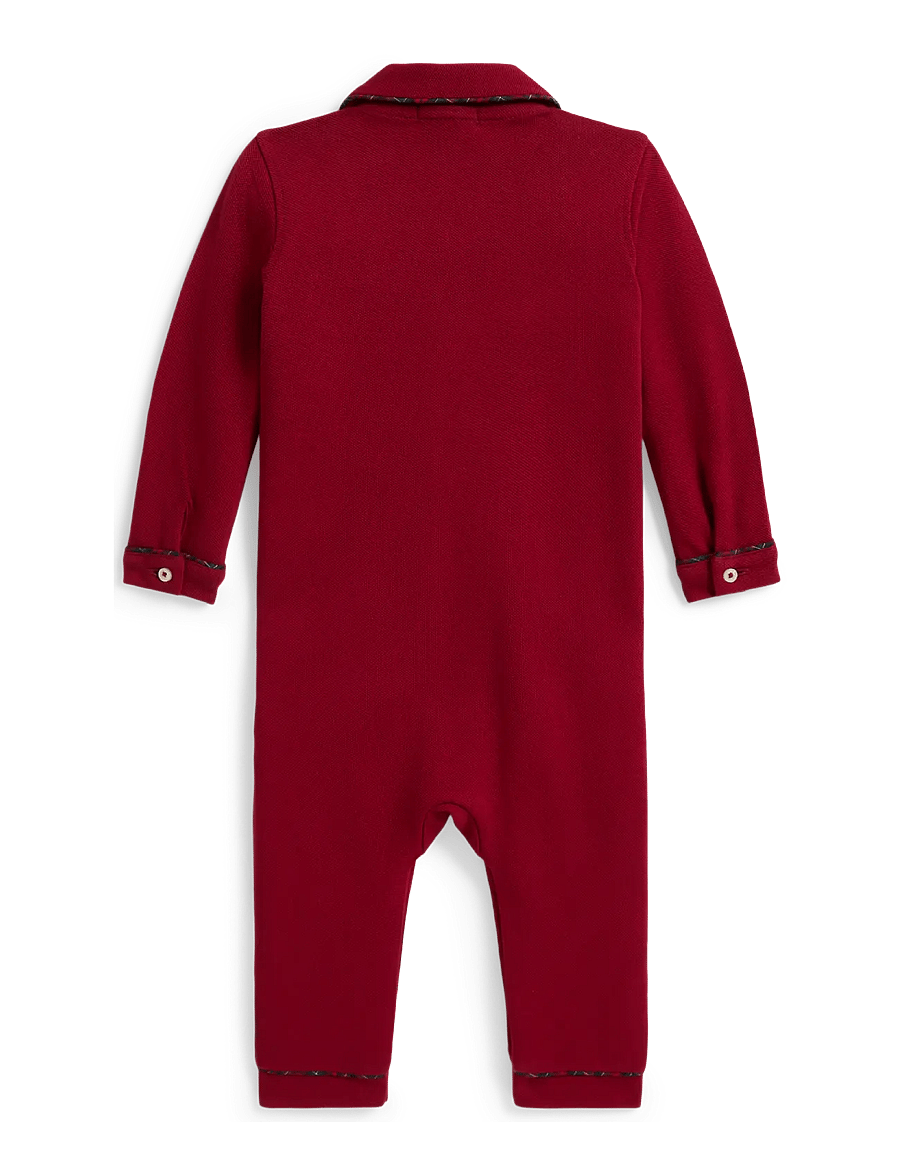 Ralph Lauren Baby - Cotton Mesh Coverall - pidžaama-kombinesoonid - eaton red - 1