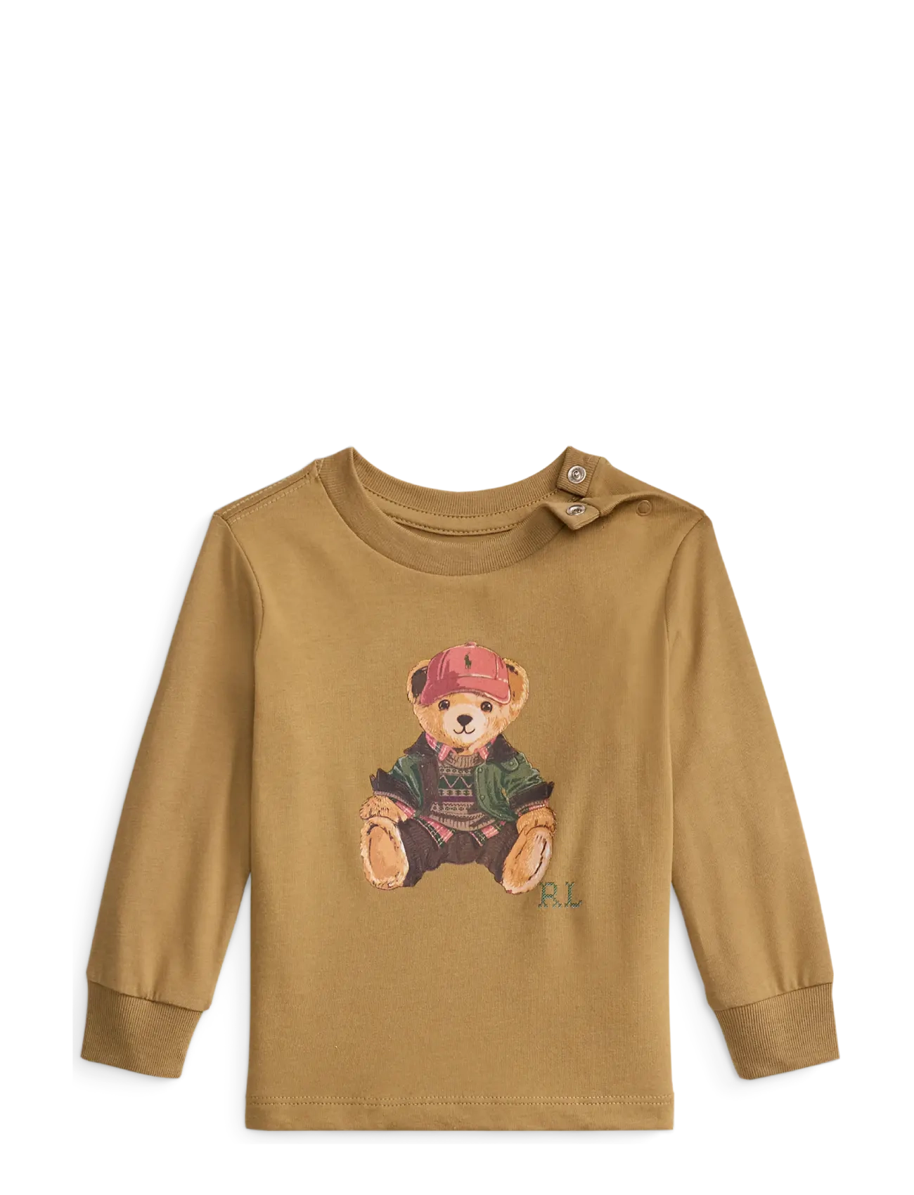 Ralph Lauren Baby Polo Bear Cotton Jersey Tee, 3 M, T-shirts, Braun - Long-sleeved Kinder