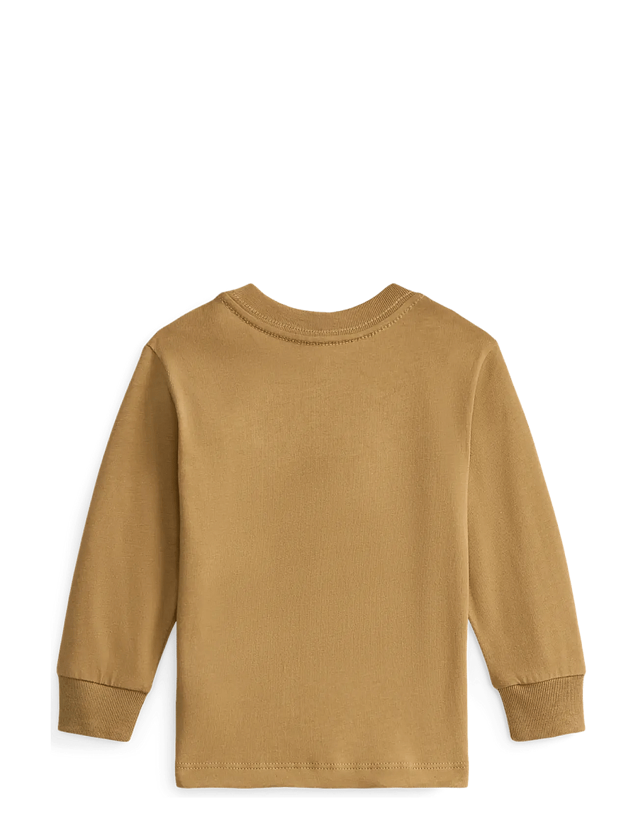 Ralph Lauren Baby - Polo Bear Cotton Jersey Tee - långärmade t-shirts - camel - 1