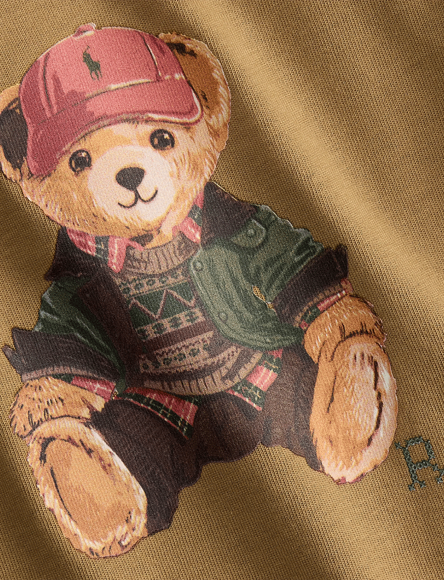 Ralph Lauren Baby - Polo Bear Cotton Jersey Tee - långärmade t-shirts - camel - 2