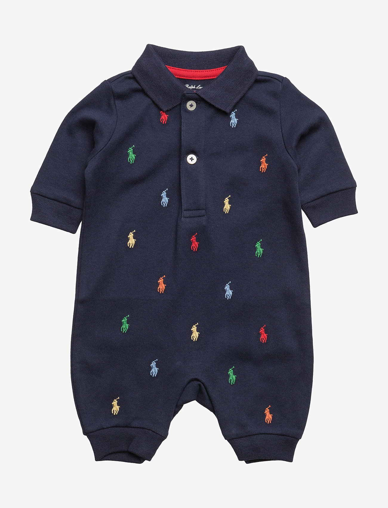 Ralph Lauren Baby Polo Pony Soft Cotton Polo Coverall - Inspiration - FRENCH NAVY / blue