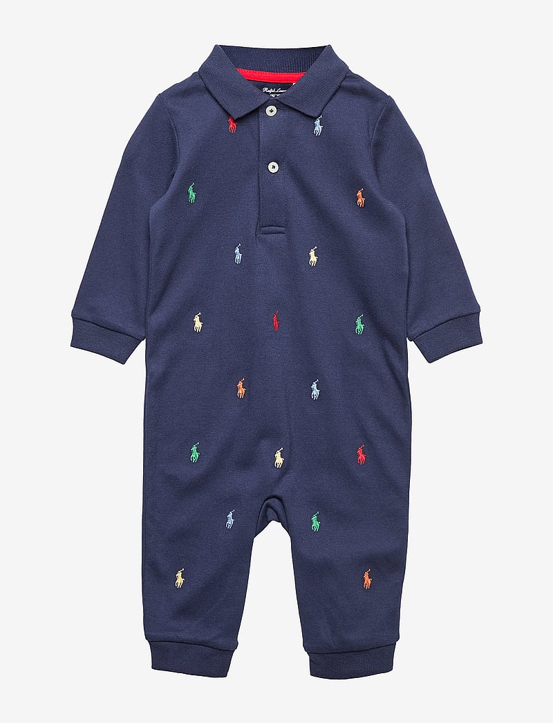 Ralph Lauren Baby - Polo Pony Soft Cotton Polo Coverall - long-sleeved - french navy - 0
