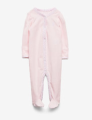 Floral-Trim Footed Coverall - DELICATE PINK