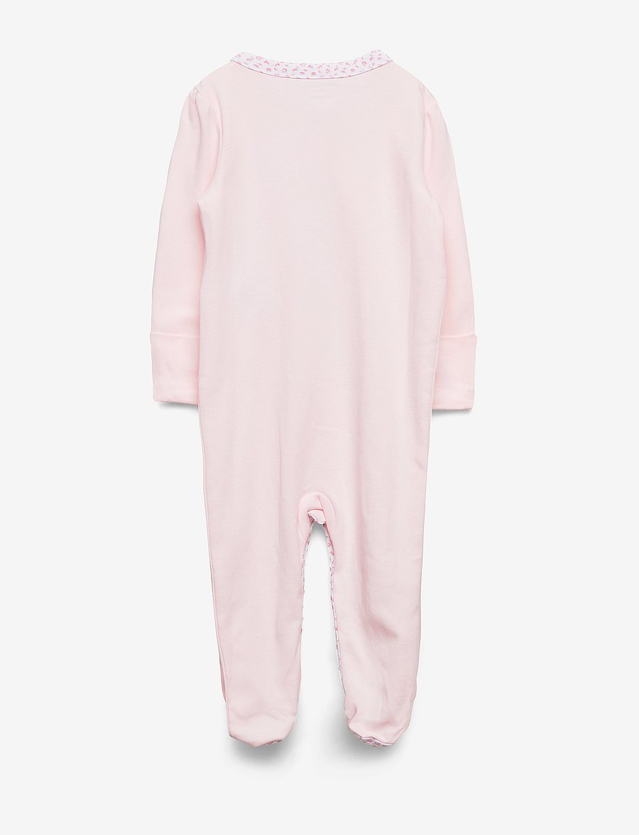 Ralph Lauren Baby - Floral-Trim Cotton Coverall - pidžaama-kombinesoonid - delicate pink - 1