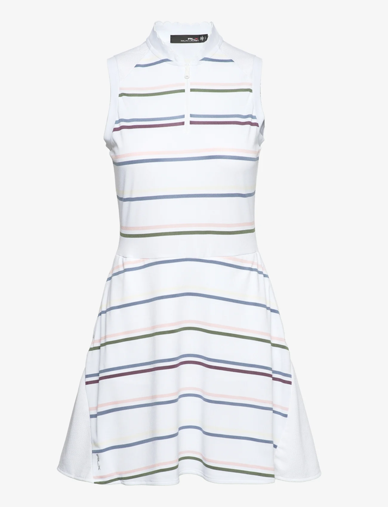 Ralph Lauren Golf - Striped Fit-and-Flare Piqué Dress - sportinės suknelės - white mu - 0