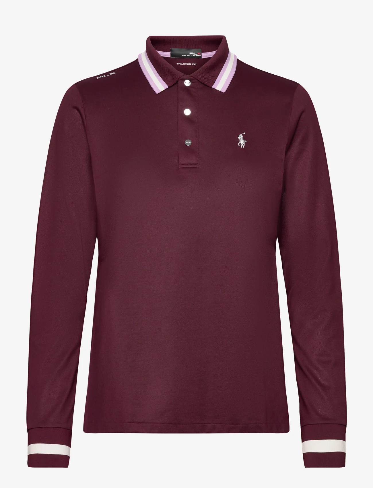 Ralph Lauren Golf - Tailored Fit Long-Sleeve Polo Shirt - harvard wine/lght - 0
