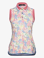 Tailored Fit Sleeveless Polo Shirt - KEY WEST PETALS