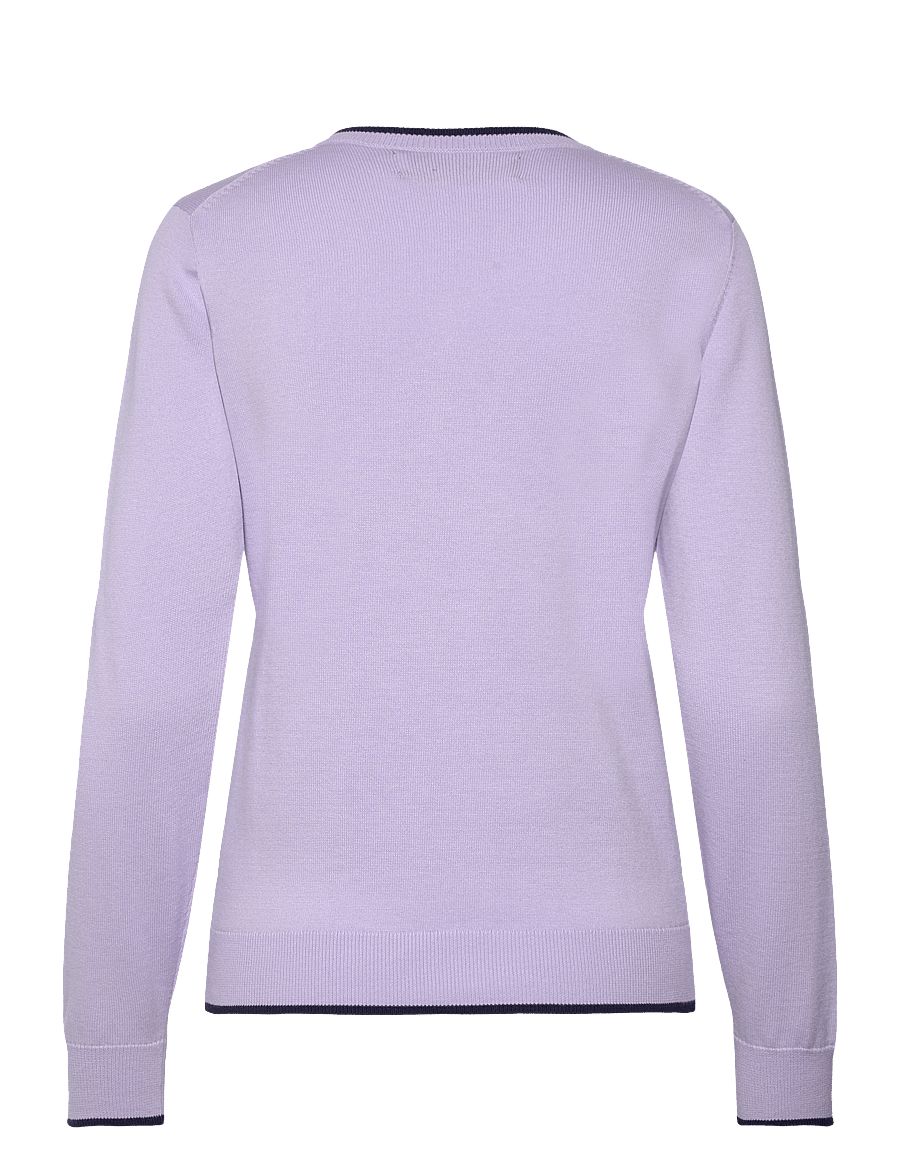 Ralph Lauren Golf - Cotton-Blend V-Neck Sweater - flower purple - 1