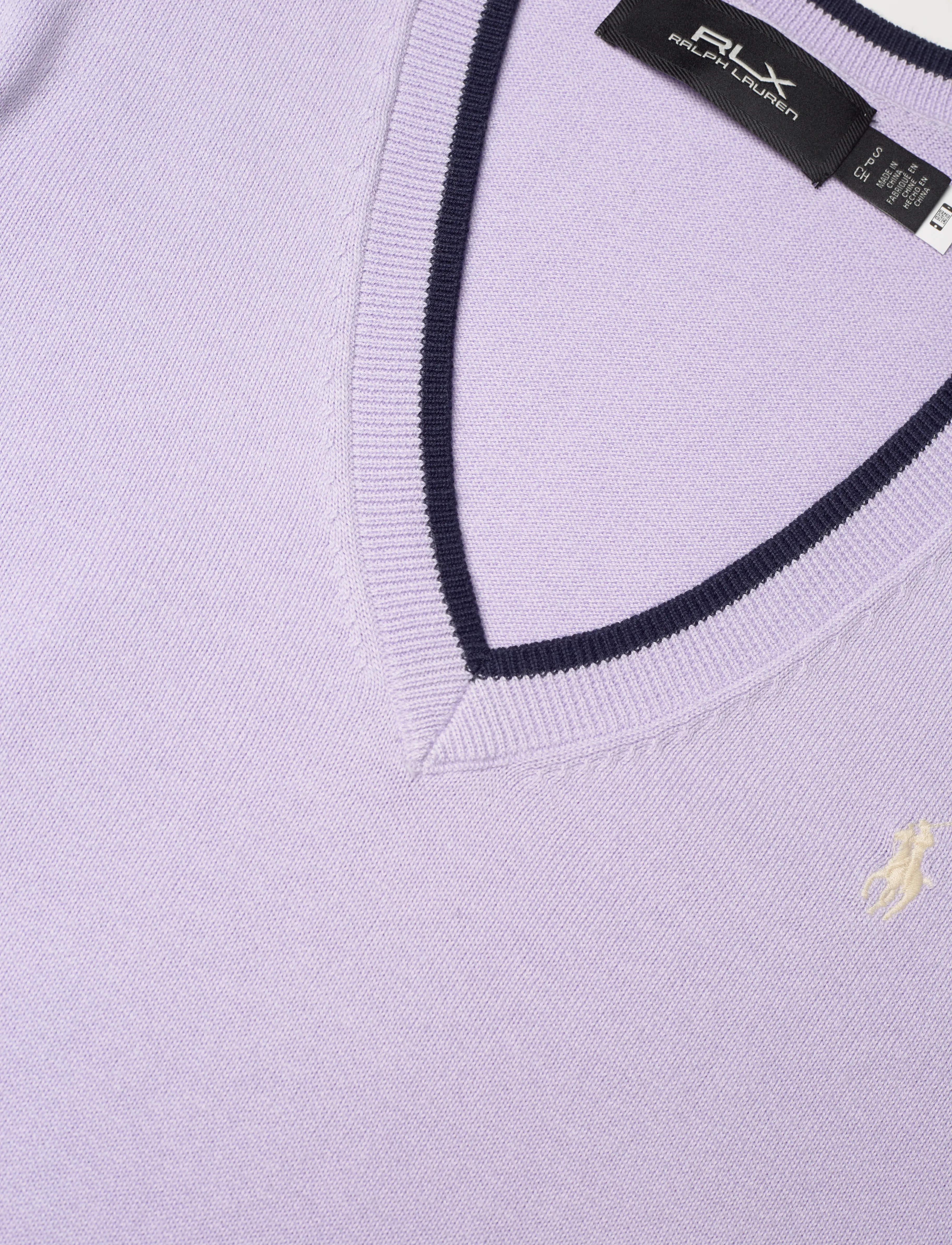 Ralph Lauren Golf - Cotton-Blend V-Neck Sweater - flower purple - 2