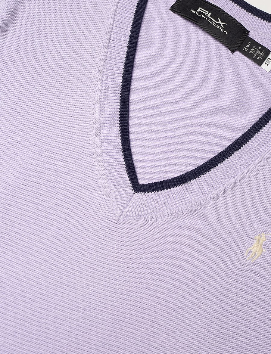 Ralph Lauren Golf - Cotton-Blend V-Neck Sweater - flower purple - 2