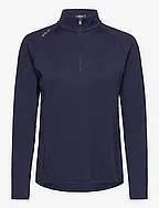 Stretch Jersey Quarter-Zip Pullover - REFINED NAVY
