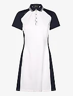 Contrast Stretch Jersey Polo Dress - REFINED NAVY MULT