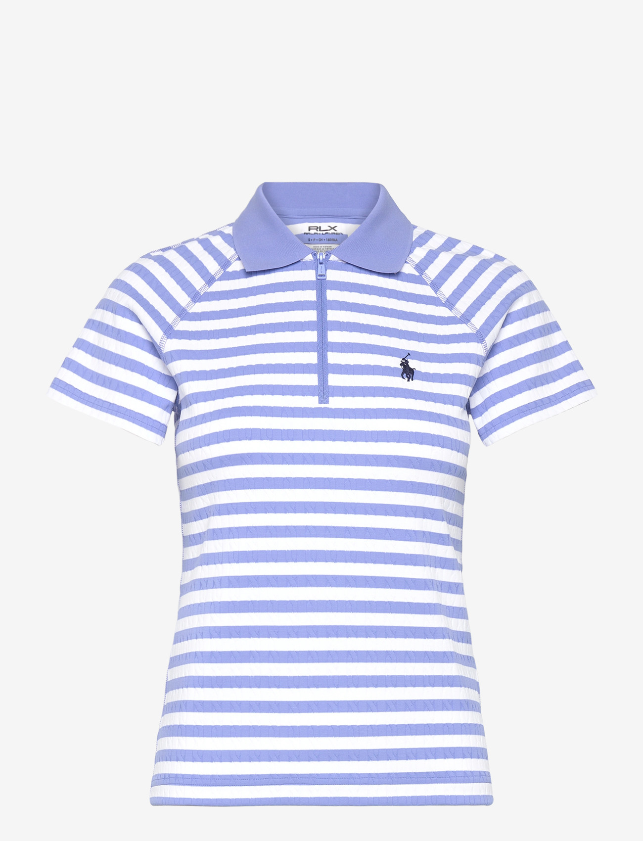 Ralph Lauren Golf - Striped Cable Quarter–Zip Polo Shirt - oberteile & t-shirts - blue mist/ceramic - 0