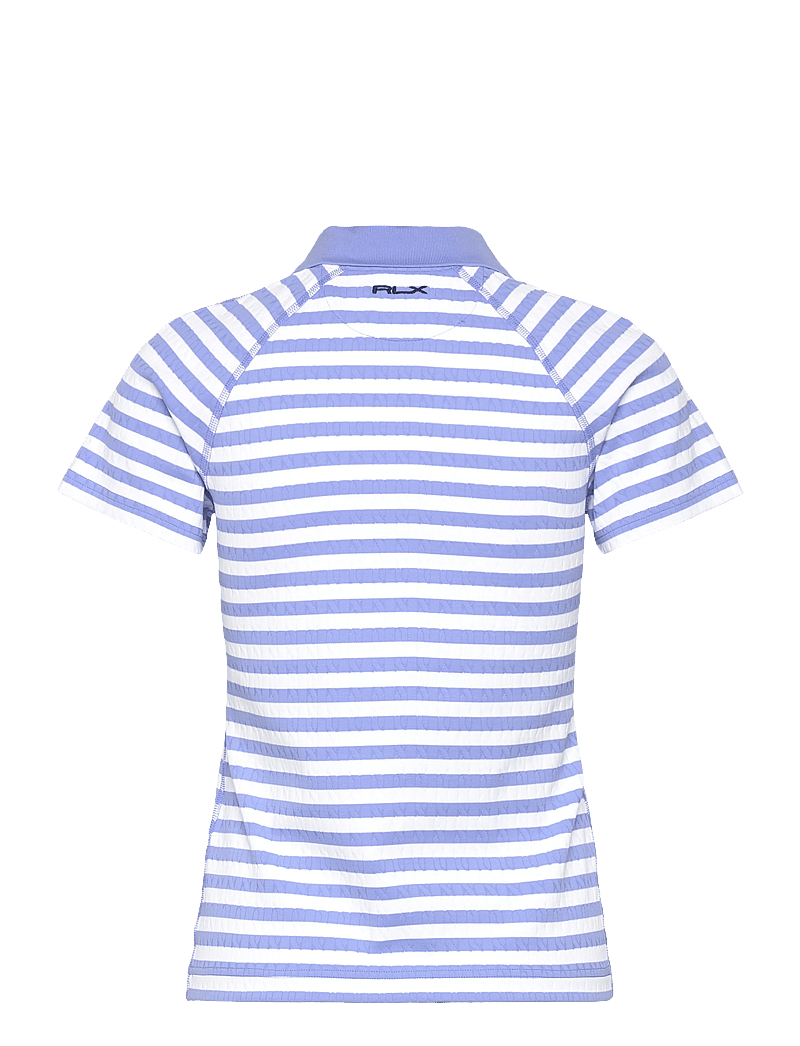Ralph Lauren Golf - Striped Cable Quarter–Zip Polo Shirt - oberteile & t-shirts - blue mist/ceramic - 1