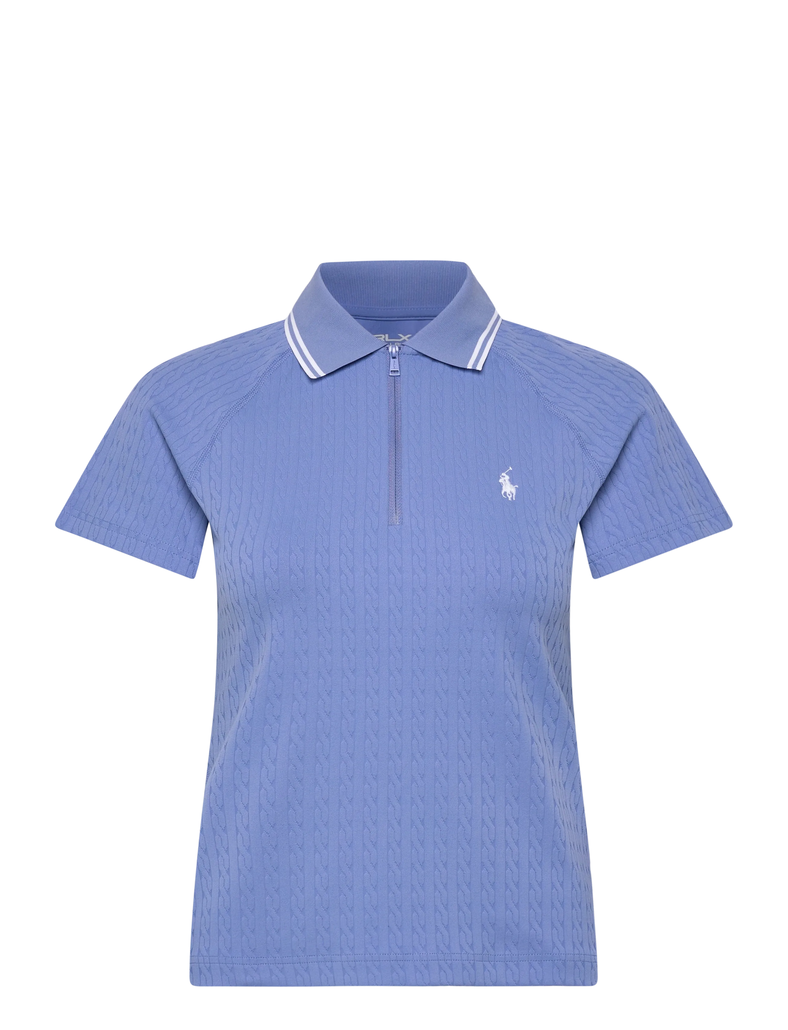 Cable Jacquard Quarter-Zip Polo Shirt