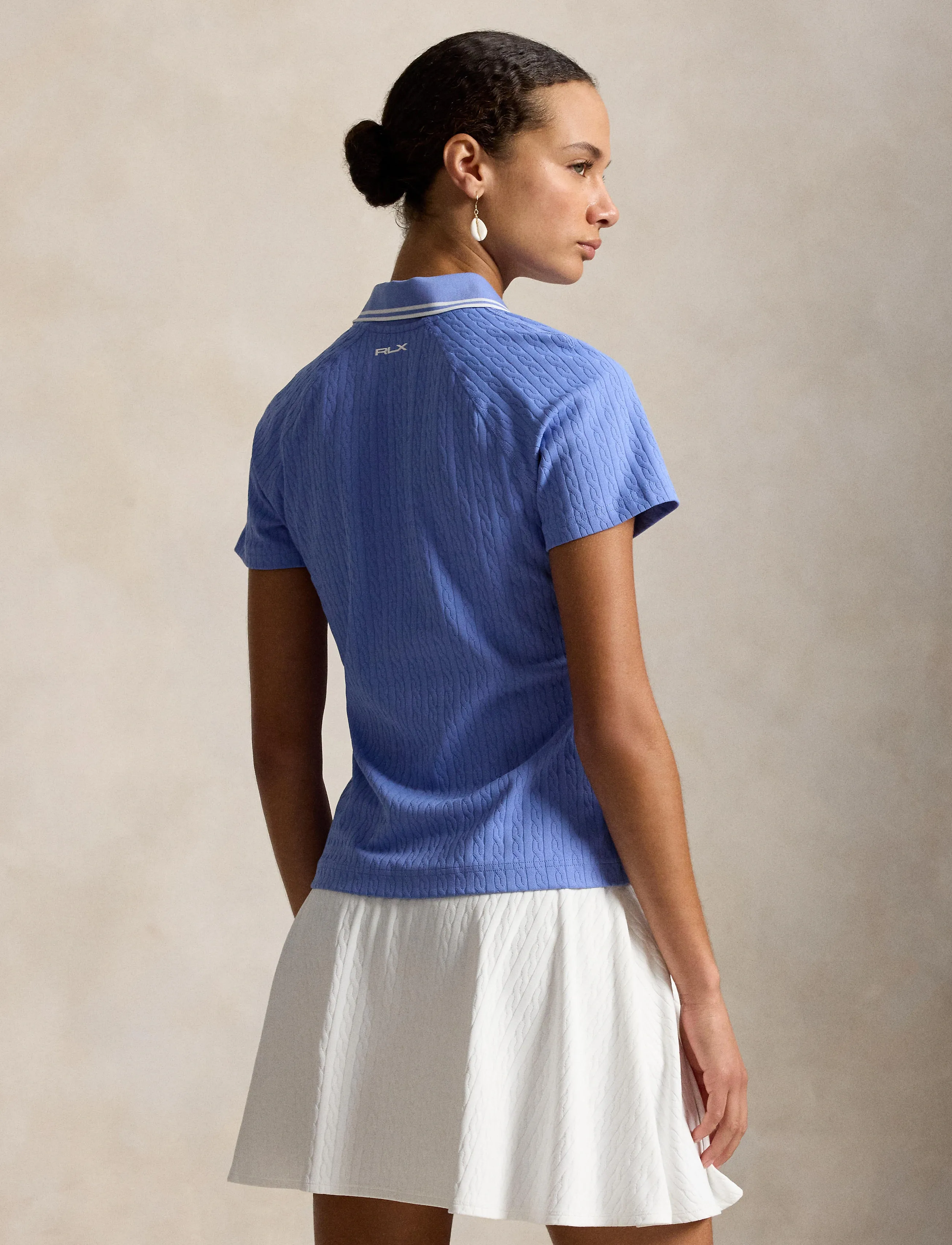 Ralph Lauren Golf - ACTIVE CABLE-KNT-POLO - toppar - blue mist/ceramic - 2