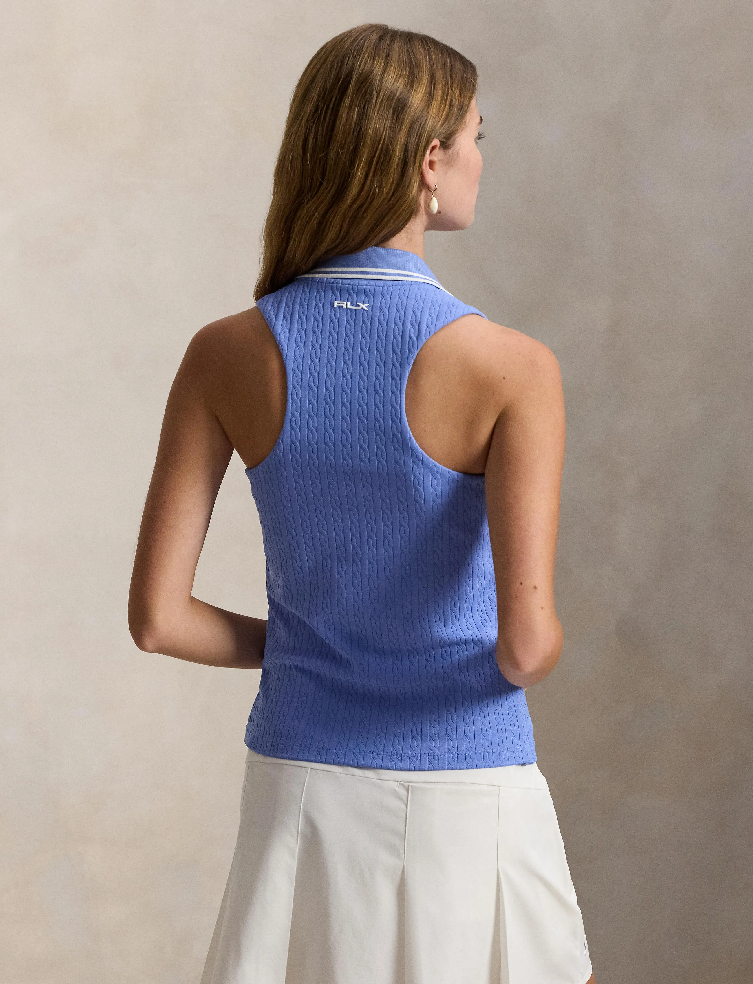 Ralph Lauren Golf - Slim Fit Sleeveless Racerback Polo Shirt - oberteile & t-shirts - blue mist/ceramic - 3