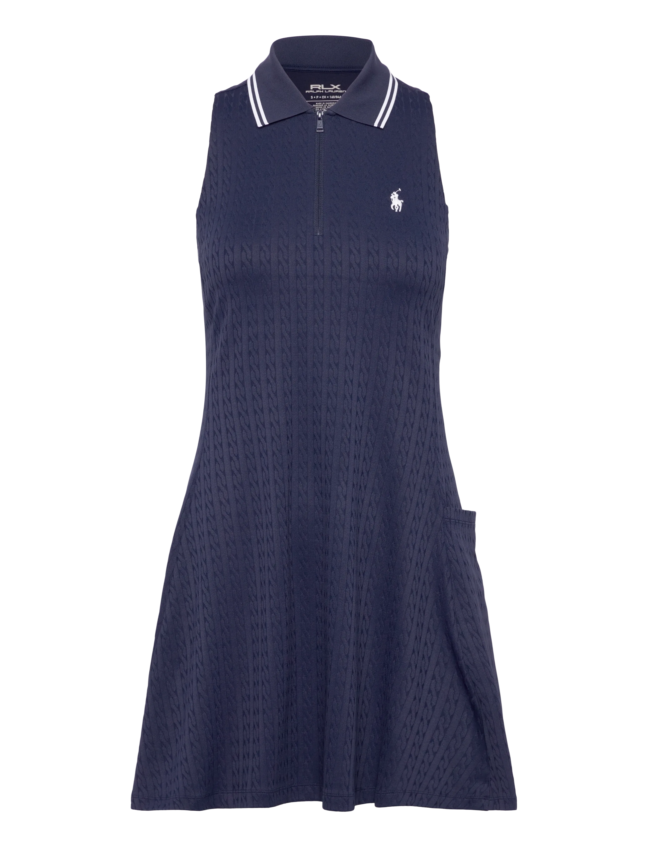 Ralph Lauren Golf Stretch-Jacquard Sleeveless Polo Dress - Dresses & Skirts - REFINED NAVY/CERA / navy