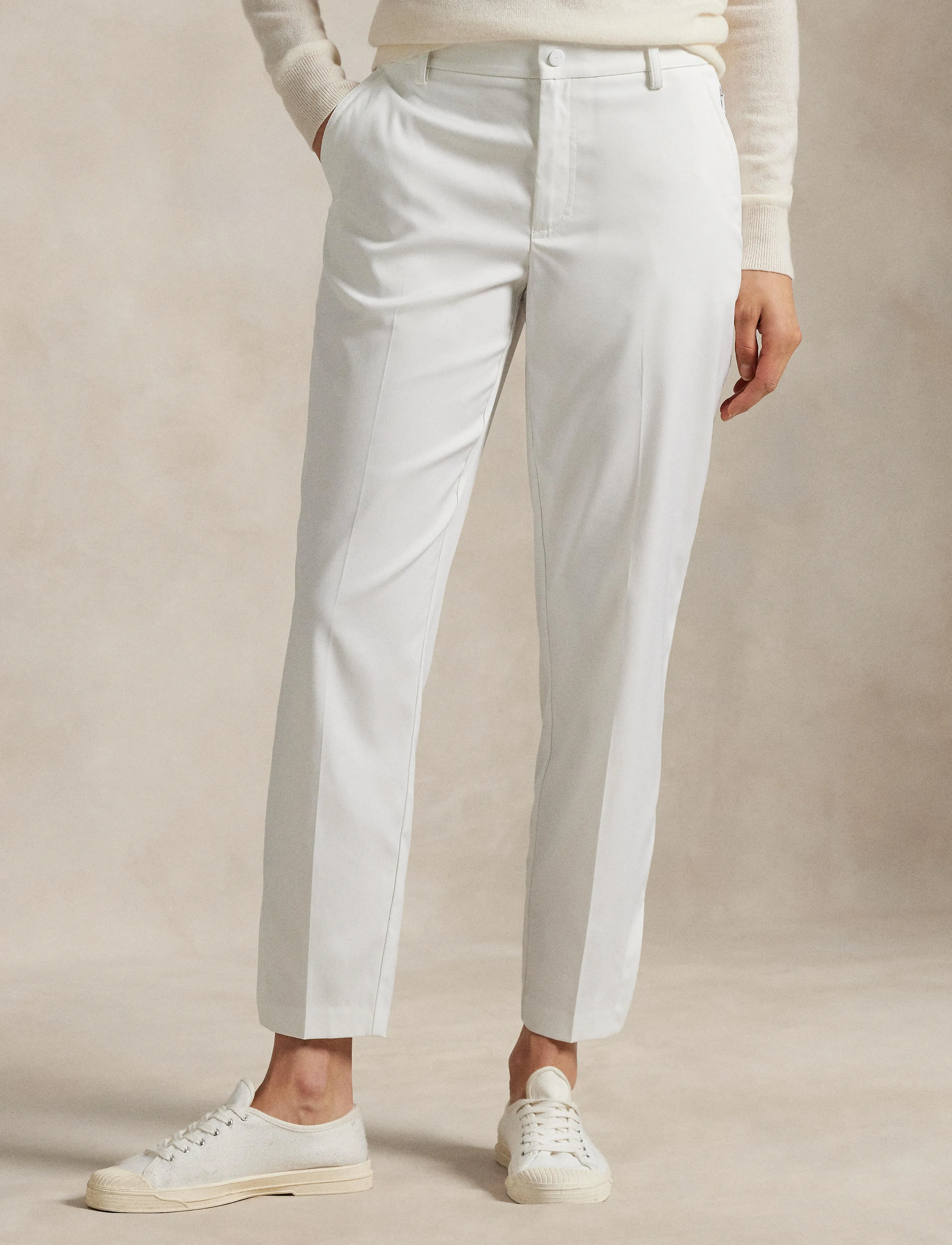 Ralph Lauren Golf Stretch Poly Twill-Wvn-Pants, Kvinder, Twill 5-Lomme Bukser, Hvid, Str: 38