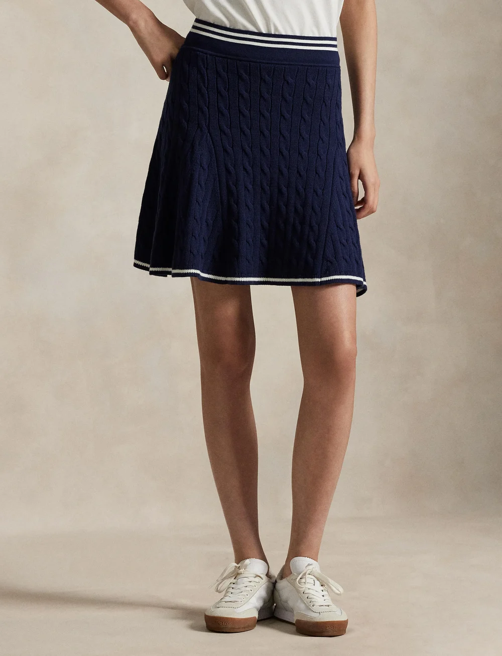 Ralph Lauren Golf - Performance Cable-Knit Skort - skorts - refined navy/whit - 0