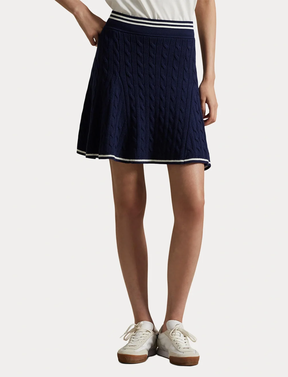 Ralph Lauren Golf - Performance Cable-Knit Skort - skorts - refined navy/whit - 5