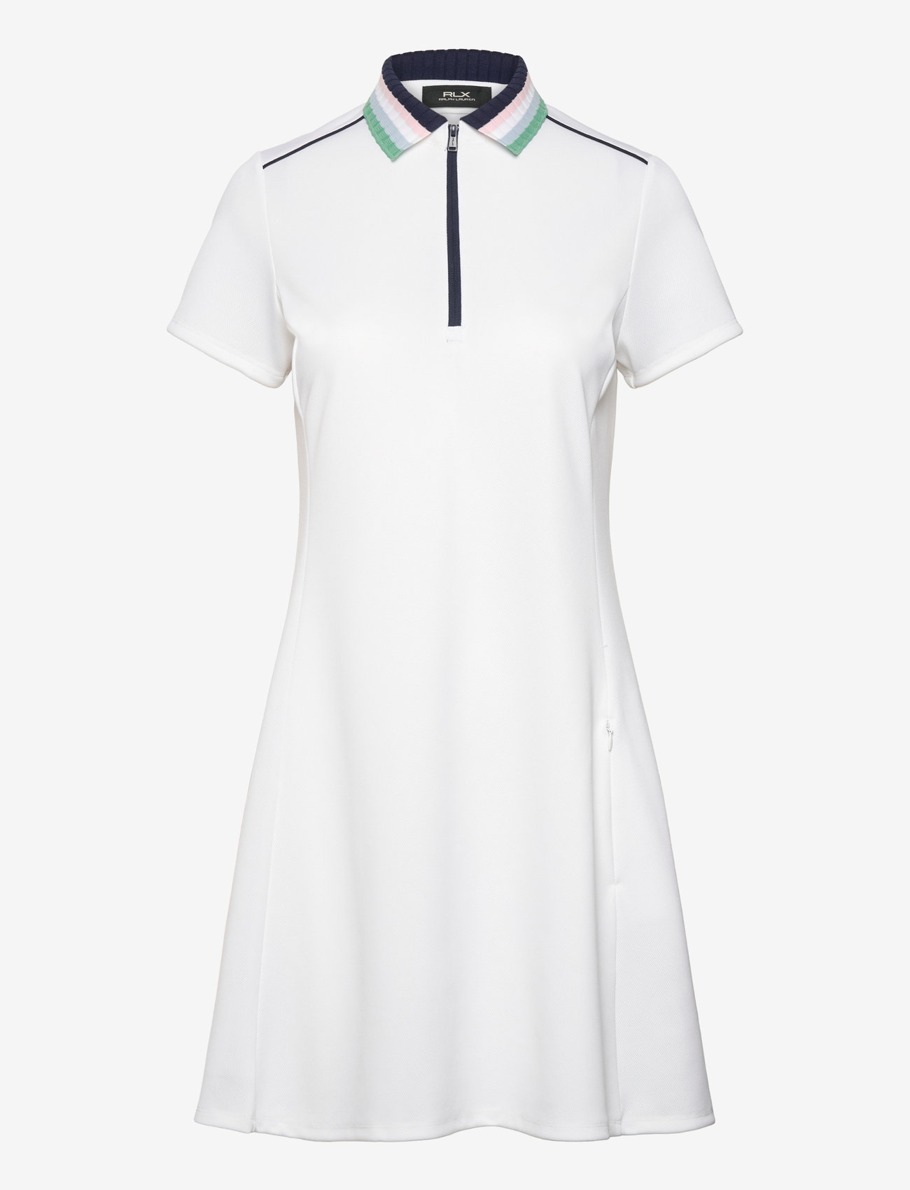 Ralph Lauren Golf - Stretch Piqué Quarter-Zip Polo Dress - mekot & hameet - ceramic white/rfd - 0