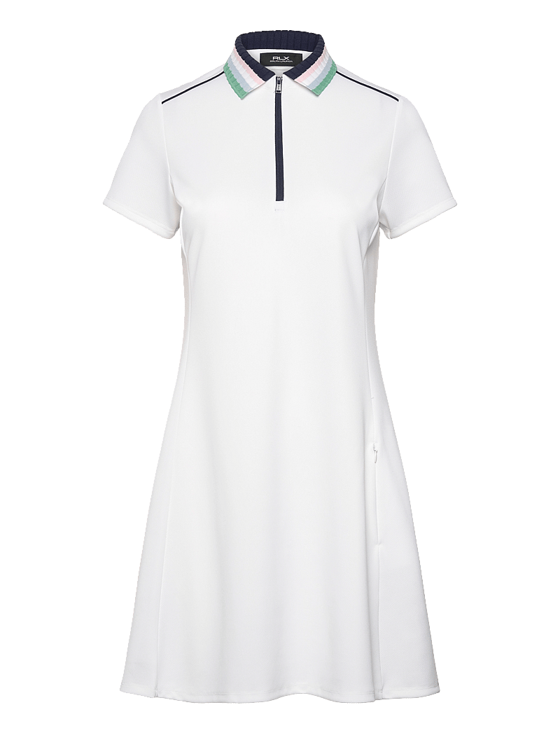 Ralph Lauren Golf - Stretch Piqué Quarter-Zip Polo Dress - mekot & hameet - ceramic white/rfd - 0